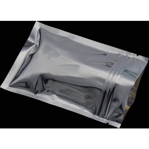 100Pcs/lot Silver Zipper Ziplock Aluminum Foil Bag Food Snack Dried Food Storage Mylar Bags Heat Seal Zip Lock Package Bag