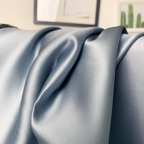 White waxberry 195g/m 140cm Cyan gray light twill silk polyester +fabrics clothes Garment sewing materials Free shipping