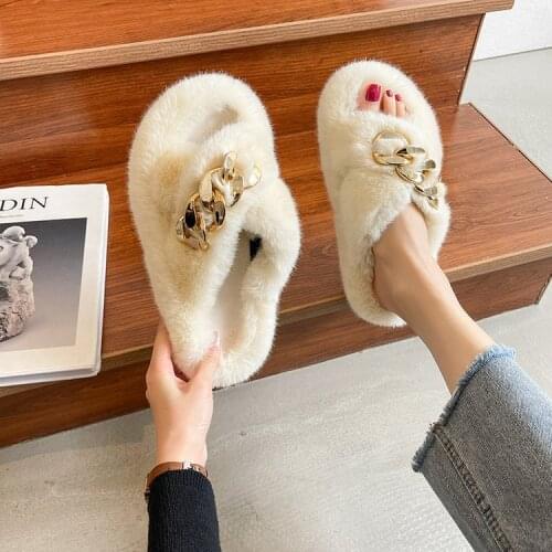 Summer Fluffy Raccoon Fur Slippers Shoes Women Real Fox Fur Flip Flop Flat Furry Fur Slides Outdoor Sandals Woman Amazing Shoes