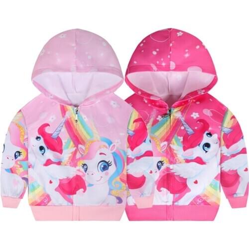 Girls Hoodies coat Cartoon Little Unico Spring Autumn Casual Hoodies For Girls Full Sleeve Kids Coats Girls Kids Sweater Clothes