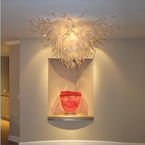 Mouth Blown Glass With 110v-240v LED Bulbs Handmade Blown Glass Big Chandelier for Livingroom Decoration