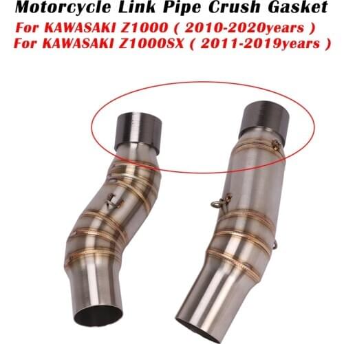 2pcs For Kawasaki Z1000 Z1000SX 2010 - 2020 Motorcycle Exhaust Pipe Escape Modified Middle Tube Link Pipe Seal Crush Gasket