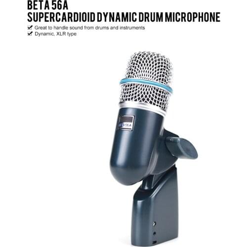 Top quality BETA 56A supercardioid Snare/Tom Microphone Dynamic with High output swivel-mount microfone mic
