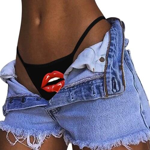 Big Lips Women G String Sexy Underwear Lace Briefs Panties Transparent Super Thin Hollow Briefs Female Lingerie Thong Panties