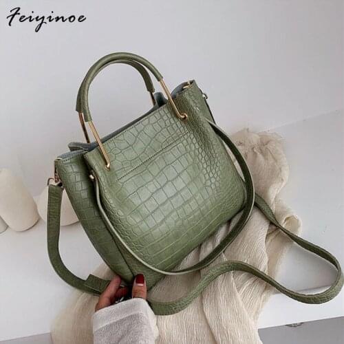Stone Pattern PU Leather Bucket Bags For Women Small Shoulder Messenger Bag Lady Fashion Handbags Luxury Totes сумка-женская2021