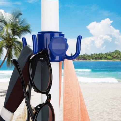 2Pcs Beach Umbrella Hook Hanging Camping Trip Clasp 4 Prong for Towels Bags Hats
