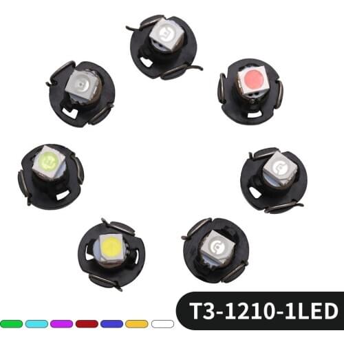 2PCS Hot-selling T3 1210 1SMD Instrument Lamp LED Bulb 12V White LED Car Lamp Instrument Lights Universal 0.0021 Kg 0.12W 0.01A