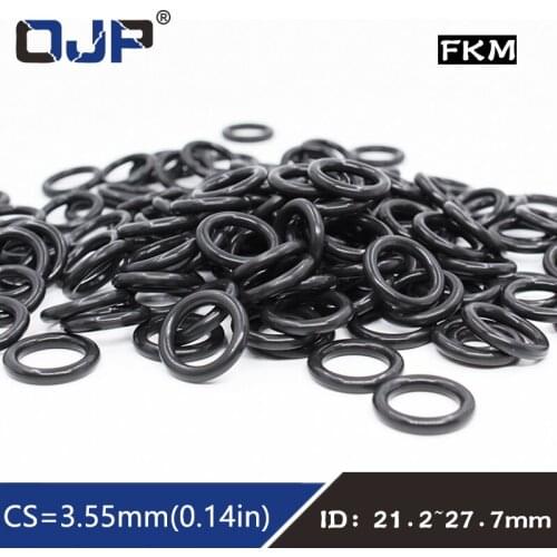 5PC/Lot Fluorine rubber Ring FKM O-ring Seal CS3.55mm ID21.2/22.4/23.6/25/25.8/26.5/27.7mm O Ring Gasket Oil Ring Fuel Sealing