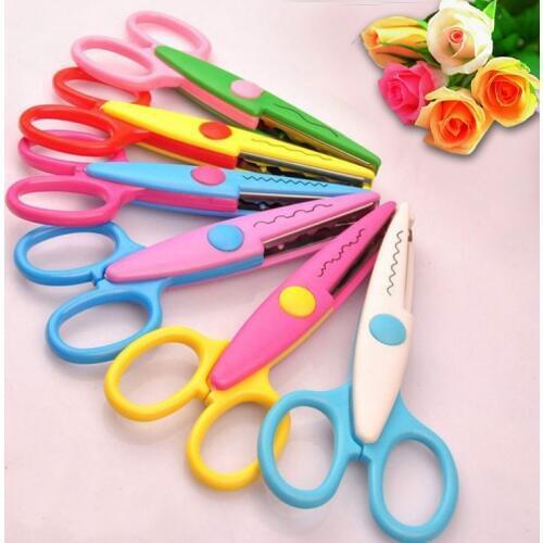 6 pcs/lot Cute Kids DIY Decorative Craft Scissors for Paper Fabric Tape Cutting Photo Album Scrapbooking Design Cutter School