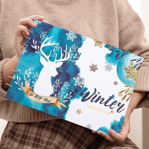 A4 Spiral Sketchbook Hardcover Loose Leaf Notebook for Drawing Pencils Fountain Pens Colored Gel Pens Sketch Book Art Supplies