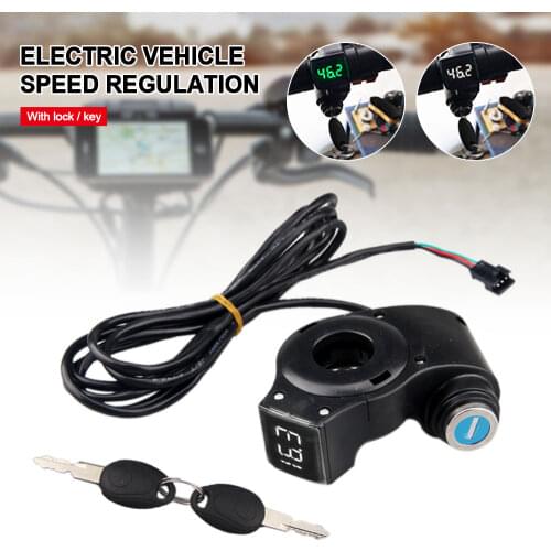 Electric Vehicle Ebike Accessories LCD Display Throttle For Electric Panel Digital Voltage Key Switch Lock with Power Switch