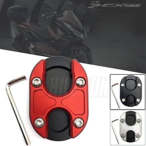 Motorcycle CNC Accessories Flat Foot Side Stand Extension Pad Plate Kickstand Fits For HONDA PCX150 PCX160 PCX 150 160 2018-2021
