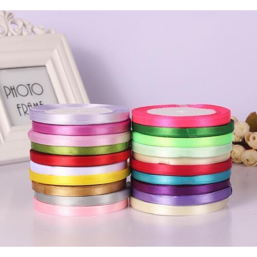 6mm 10mm 12mm15mm 20mm 25mm 40mm Colors Satin Ribbons Christmas Wedding Party Decoration Gift Wrapping Ribbons 22Meters/Roll