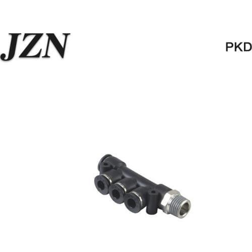 Free shipping ( 4 PCS ) Pneumatic quick-fit pipe fitting PKD10-03 Threaded 5-way 4-M5/6-01/8-02/12-04