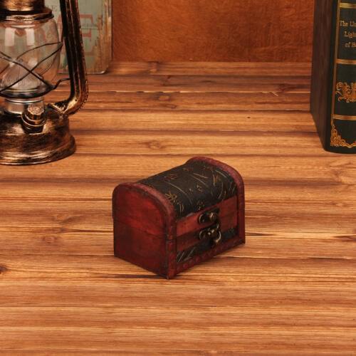 Free shipping Vintage Jewelry Box Organizer Storage Case Mini Wood Flower Pattern Metal Container Handmade Wooden Small Boxes