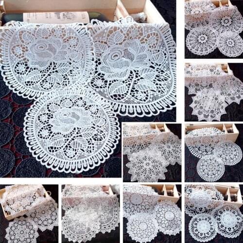 Cup Mat Eco-friendly Lace Design Polyester Decorative Cup Pad Supplies for Home