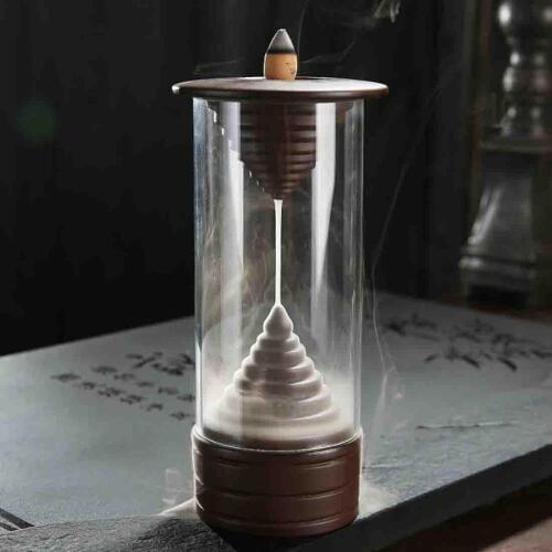 Hourglass Backflow Incense Holder Smoke Waterfall Incense Burner Holder Ceramic Aromatherapy Furnace Mountain River Handicrafts