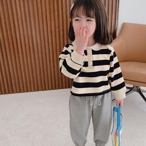 Girls Suits Sweatshirts +Overalls Sets Kids 2021 Stripe Spring Autumn Teenagers Tracksuits Formal Outfits Sport Children Clothin