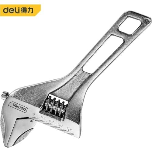 Deli Large Open Adjustable Wrench Universal Spanner Repair Tool Hand Tools Strong Clamping Short Shank Large Opening Wrench