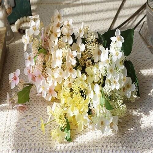 ONE Fake Single Stem Hydrangea 26.38" Length Simulation Macrophylla Plastic Fruit for Wedding Home Decorative Artificial Flowers
