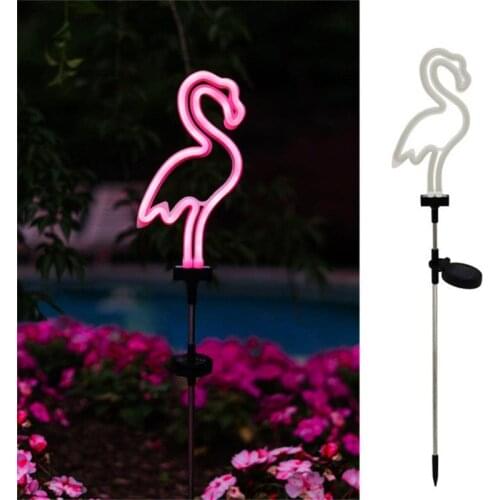 Landscape Lampoutdoor Solar Lamp Outdoor Lights Garland Energy Flamingo Neon Lawn Courtyard Ground Plug Garden Decorative Party