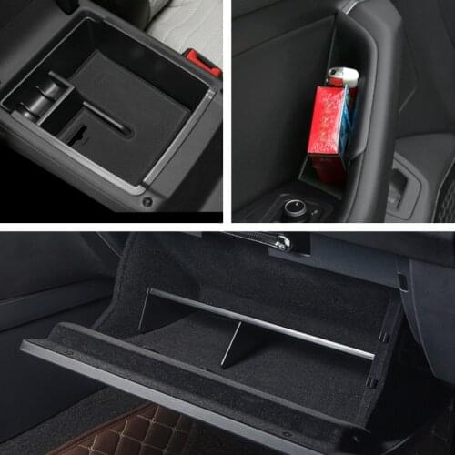 For VW Volkswagen Passat B8 5-door Wagon 2017-2019 Black Middle Console Armrest Storage Box Glove Organizer Tray Car Accessories