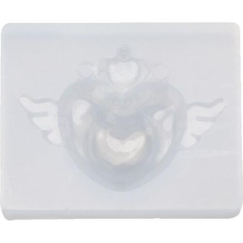 Cute Heart Wing Silicone UV Resin Keychain Pendant Mold DIY Jewelry Making Tools