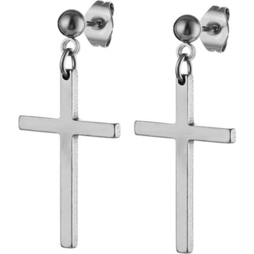 Fashion Cross Pendant Cartilage Drop Dangle Earrings Punk Jewelry For Cool Women Girl Friendship Gifts