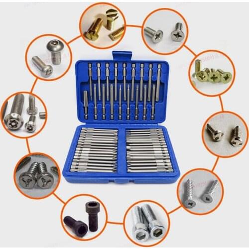 50pcs Multifunction Bit Head Combination Set Extended Electric Screwdriver Bit U-shaped Cross-shaped Plum Post Connector Set