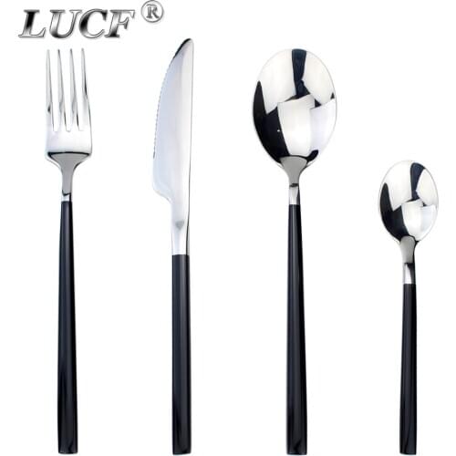 LUCF Hot Style mirror Stainless Steel Western Cutlery sets Popular Dinnerware Tableware Delicate silverware for home restaurant