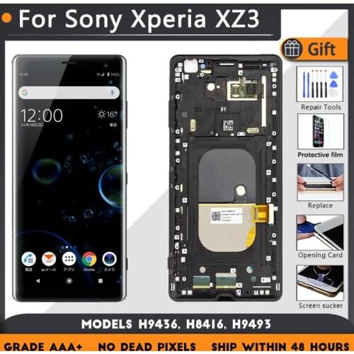 For Sony Xperia XZ3 LCD screen assembly with front case touch glas,For Sony Xperia XZ3 H9436 H8416 H9493 LCD Display original