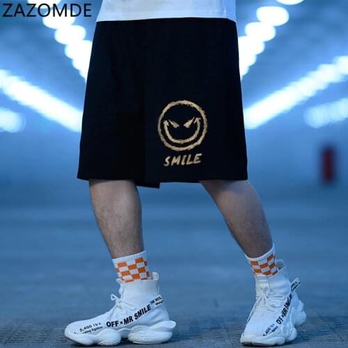 ZAZOMDE Shorts For Mens Print Fashion Fat Casual Oversized Pants Trend Loose Sweatpants Popular Innovative Pattern Summer 2021