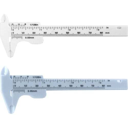 0-80mm Plastic Sliding Double Scale Vernier Caliper Ruler Micromete Jewelry Antiquer Small Objects Depth Diameter Measuring Tool