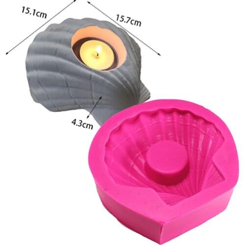 Shell candle holder silicone mold DIY plaster candlestick model handmade molds for candle