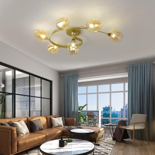 Nordic LED Ceiling Chandeliers Modern Glass Retro Pendant Lamp For Living Dining Room Kitchen Bedroom Cafe Indoor Decor Lights