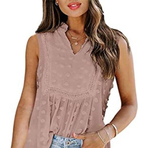 Women Summer Loose Top Candy Color V Neck Sweat Absorbent Women Solid Color V Neck Pullover for Daily Wear Top haut femme
