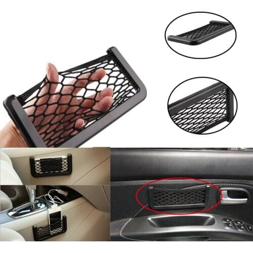Universal Truck Car Seat Side Back Storage Elastic Mesh Net Bag Luggage Holder Pocket Sticker Cigarette Key Toy Phone Organizer