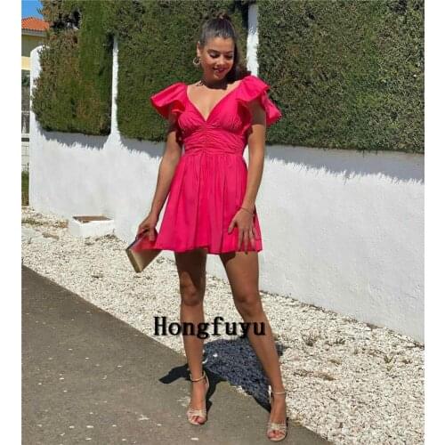 Vestidos de fiesta Evening Dresses, Short Mini A-Line V Line Satin Long Prom Dress vestidos formales
