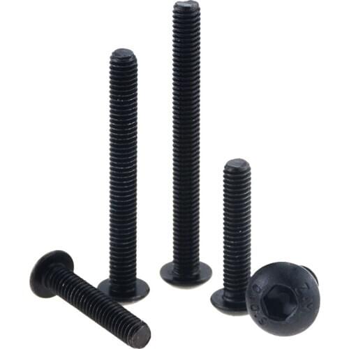 50PCS M2x4 5 6 8 10 12 16 Grade10.9 Button Head Screw ISO7380 Hex Socket Round Button Head Screws M2*4 M2*6 M2*8 M2*14 M2*16