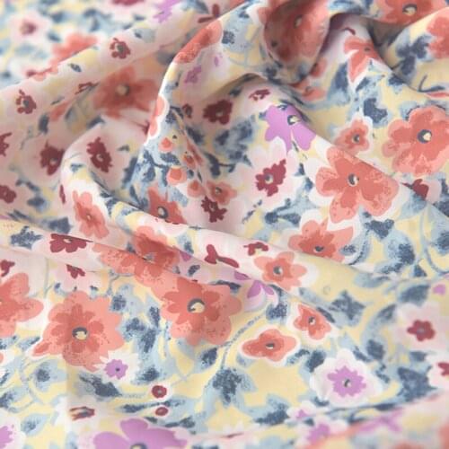 High quality Chiffon fabric Colorful flowers sewing Coat dress curtain shooting background cloth material