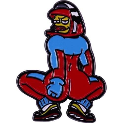 Funny Anime Ned Flanders Enamel Pins Cute Simpsons Sexy Humor Brooches Fashion Metal Pin Badge Backpack Accessories Jewelry 2021