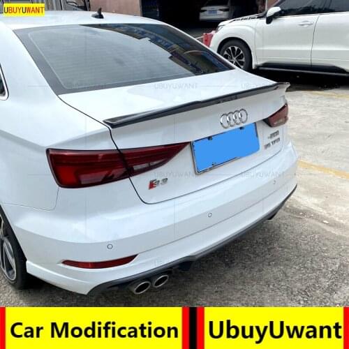 For Audi A3 2014 2015 2016 2017 2018 2019 CARBON FIBER Tail Wing Decoration Rear Trunk Car Spoiler