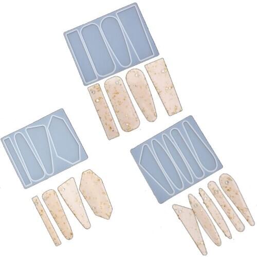 Handmade Acrylic Resin Hair Barrettes Resin Mold Geometric Shape Alligator Hair Clips UV Epoxy Resin Mold Jewelry Tools X4YA