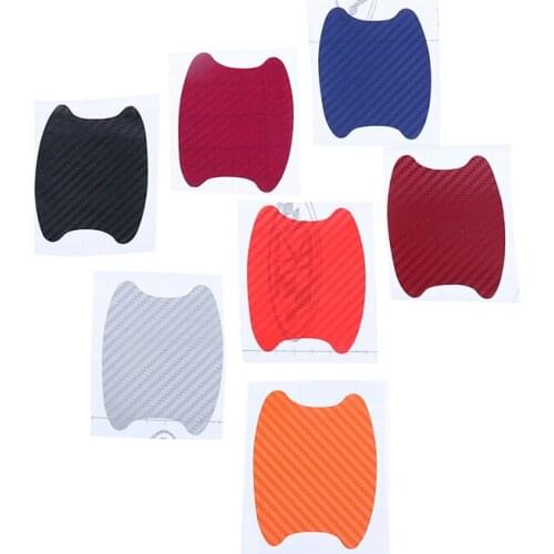 4Pcs/Set Carbon Fiber Scratches ResistantHandle Protection Film Car Door Sticker Hot Sale