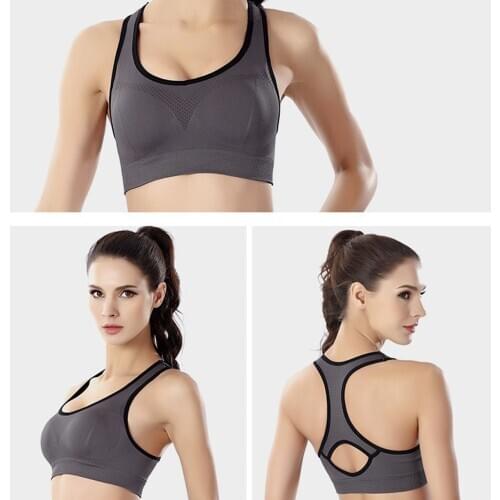 Women Breathable Sports Bra,Absorb Sweat Shockproof Padded Sports Bra Top Athletic Gym Running Fitness Yoga Sports Tops