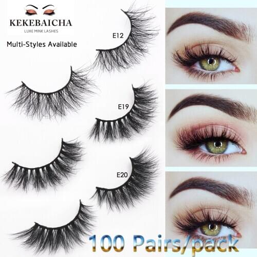 100 Pairs 3D Mink Eyelashes Wholesale Lashes Cruelty Free Fluffy Mink Lashes Bulk Eyelashes 48 styles Long Lasting False Eyelash