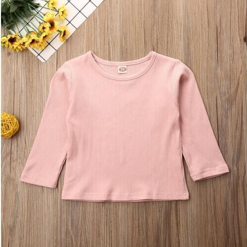 2020 Baby Spring Autumn Clothing Newborn Baby Boy Girl Simple Stripe Clothes Long Sleeve Tops T-Shirt Solid Sweatshirts