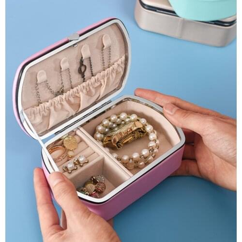 2021 Travel Jewelry Case Boxes Portable Jewelry Box Jewelry Organizer Display Leather Storage Joyeros Organizador De Joyas