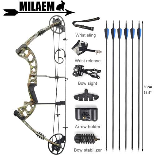 30-70lbs Archery Compound Bow M125 Bow Sight Stabilizer Bow Release Stand IBO320FPS RH Bow And Arrow Shooting Accessories