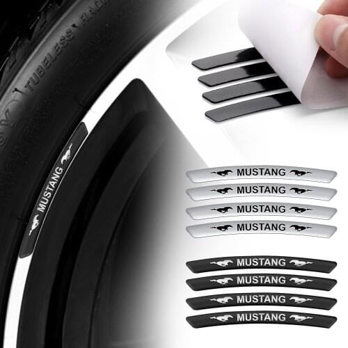 For Ford Fiesta Mustang TAURUS Ghia ST motorcylce Auto styling 4pcs Car tire Decal Sticker Valve cover Wheels Rims Car Sticker